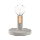 Luminaria De Mesa Com Base Em Cimento E Metal Cobre