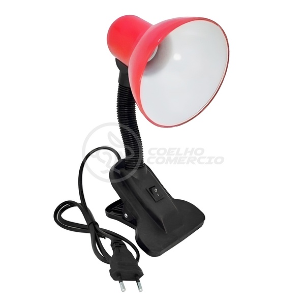 Luminária De Mesa Com Garra Articulada Presilha Bivolt E27 Id