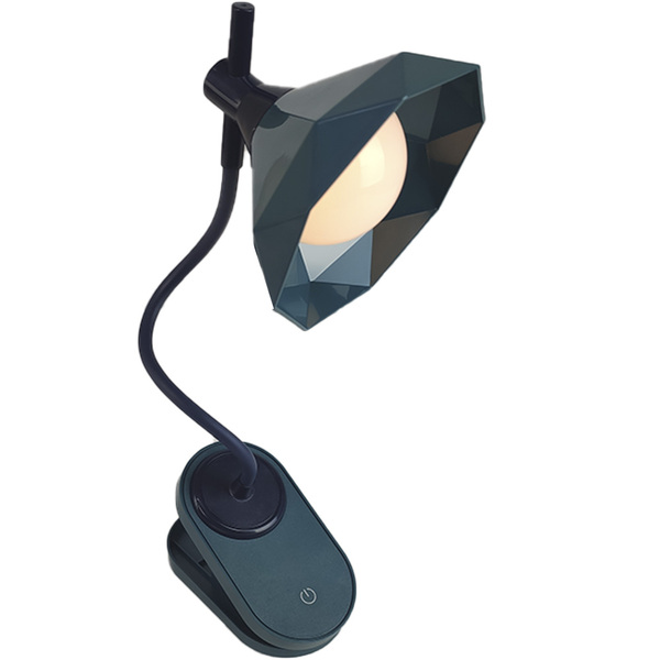 Luminaria De Mesa Com Garra Diamante Touch Articulavel Presilha Led 3