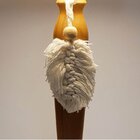 Luminária De Mesa Cúpula Com Recorte Base Em Madeira 20x49