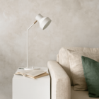 Luminária de Mesa Elizabeth Com Cúpula Articulada Branca