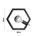 Luminária De Mesa Hexagonal Na Cor Preto Para 1 Lâmpada E-27