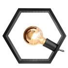 Luminária De Mesa Hexagonal Na Cor Preto Para 1 Lâmpada E-27