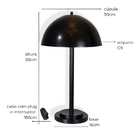 Luminária de Mesa Komaco Com Cúpula Fixa Marrom Cortem