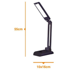 Luminária de Mesa LED Bronzearte Pelicano Retangular Preta Bivolt