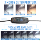 Luminaria De Mesa Led Ring Light Articulado Garra Aumento 5x