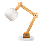 Luminária De Mesa Madeira Bola Branca