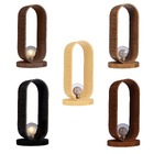 Luminária De Mesa Madeira Oval 38cm Slim - Lâmpada G9 - Ébano