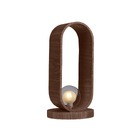 Luminária De Mesa Madeira Oval 38cm Slim - Lâmpada G9 - Imbui