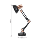 Luminária de Mesa Metal E27 Desk Deluxe Preta Gmh