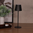 Luminária de Mesa Metal Milano Preta Com LED Integrado Luz Amarela Bivolt Gaya