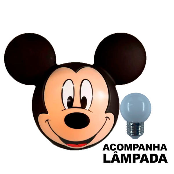 Luminaria De Mesa Mickey Cartoon Bivolt Com Lâmpada