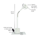 Luminária de Mesa Nelle Com Cúpula Articulada Preta