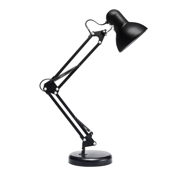 Luminária De Mesa Pixar Articulável Preta com Garra, Base e P