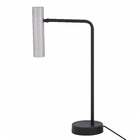 Luminária de Mesa Preta e Prata Metal Mini Tube Auremar