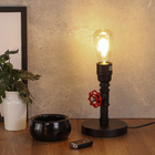 Luminária de Mesa Preta e Vermelha Metal Loki Inspire