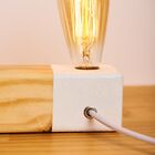 Luminária De Mesa Retangular Branca De Madeira