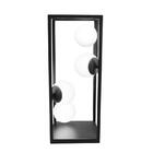 Luminária De Mesa Screen Na Cor Preto Com Globo Branco Fosco