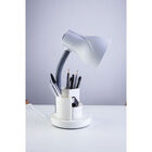 Luminária De Mesa Spiralle Branco Porta Lápis E27 Bivolt