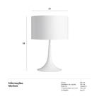 Luminária De Mesa Spun - Abajur - Branco