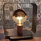 Luminária De Mesa Square Para Salas E Quartos Cor Preto Com A