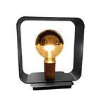 Luminária De Mesa Square Para Salas E Quartos Cor Preto Com A