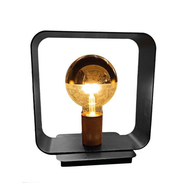 Luminária De Mesa Square Para Salas E Quartos Cor Preto Com A