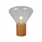 Luminária De Mesa Vidro M Estilo Madeira Casual Mania Geek