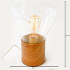 Luminária De Mesa Vidro M Estilo Madeira Casual Mania Geek