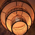 Luminária De Palha Aramada Boho