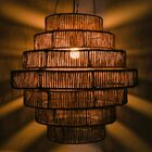 Luminária De Palha Aramada Boho Grande Corrente