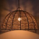 Luminária De Palha Aramada Oca  - 55x30cm