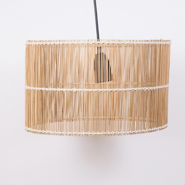 Luminária De Palha De Coqueiro Talo Nordeste - 22x35cm