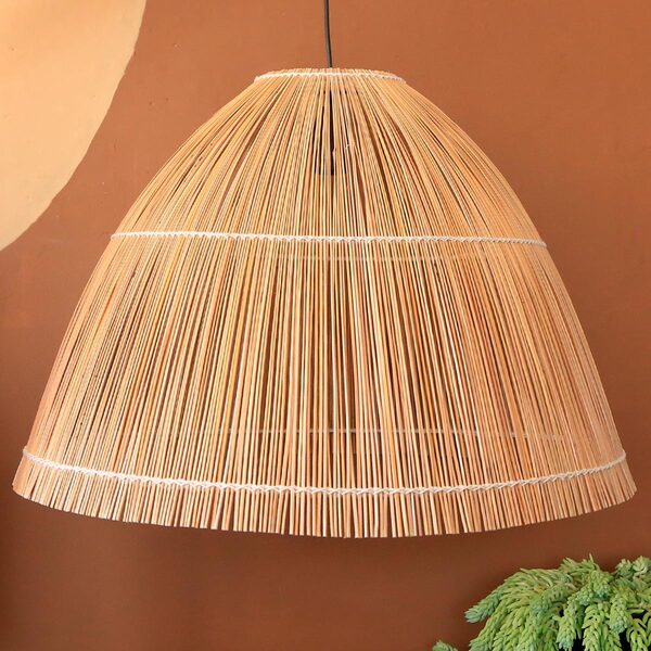 Luminária De Palha Talos Oca Gigante 55x70cm