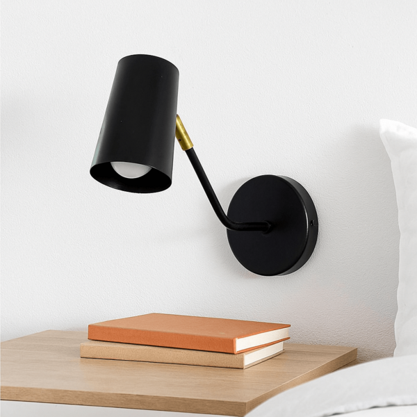 Luminária de Parede Arandela Articulada Clara Preta