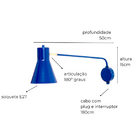 Luminária de Parede Arandela Articulada Eileen Collor Amarela