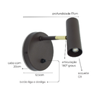 Luminária de Parede Arandela Articulada Sofhie Marrom Cortem