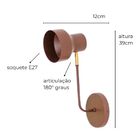 Luminária de Parede Arandela Articulada Zaera Preta