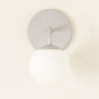 Luminária De Parede Arandela Bolinha Globo Vidro Cama Prata