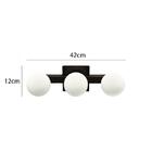 Luminária De Parede Arandela Jabuti Triplo Preta Com Vidro Le