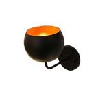 Luminária De Parede Arandela Jabuticaba Preta E Cobre Para 1