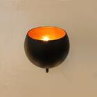 Luminária De Parede Arandela Jabuticaba Preta E Cobre Para 1