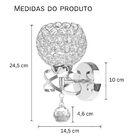 Luminária De Parede Arandela Redonda De Cristal Moderna Luxuo