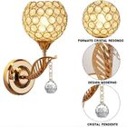 Luminária De Parede Arandela Redonda De Cristal Moderna Luxuo