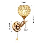 Luminária De Parede Arandela Redonda De Cristal Moderna Luxuo