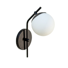 Luminária De Parede Inclinada Jabuticaba Globo Vidro Preto