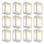 Luminária De Parede Retangular Branco Kit Com 12