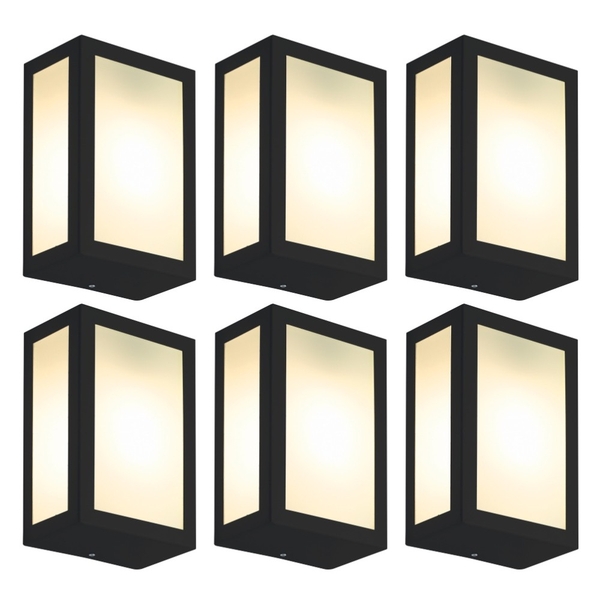 Luminária De Parede Retangular Kit Com Preto 6