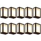 Luminária De Parede Retangular Marrom Kit Com 10
