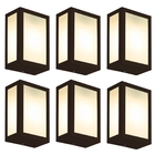 Luminária De Parede Retangular Marrom Kit Com 6